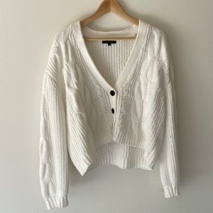 love tree cropped button down sweater - size L